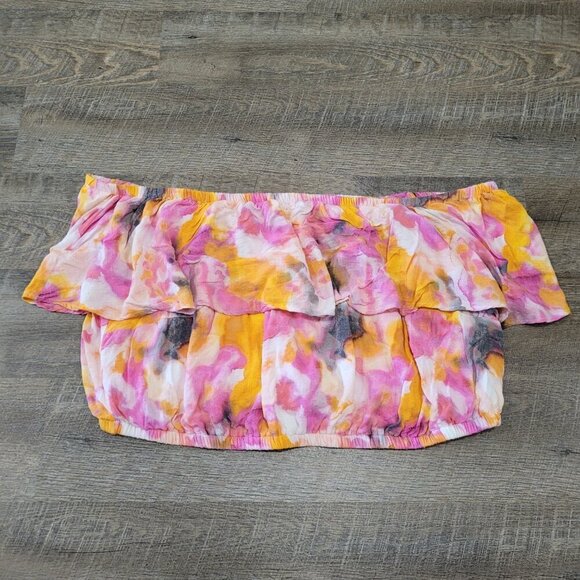 TORRID | Watercolor Tie-Dye Off Shoulder Crop Top | Sz. 3X - Picture 4 of 9